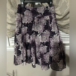 Floral Purple and White Women's Skirt